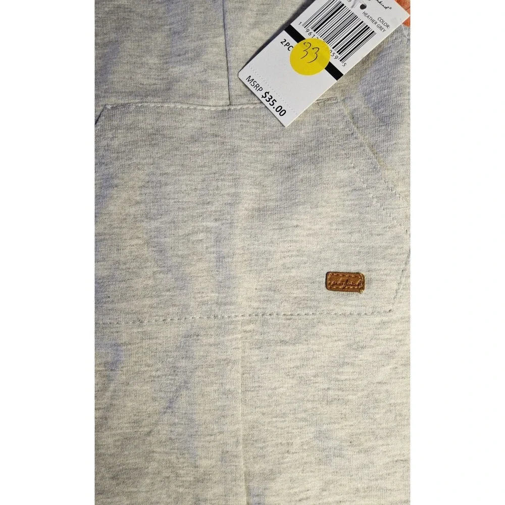 7 for all Mankind size 18 mos boys gray overall and orange tie-dye shirt set NWT